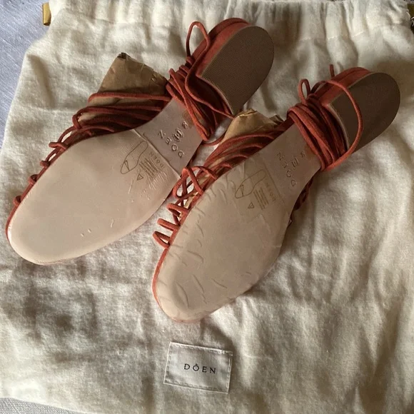NWT Dôen Casimira Sandal Rust Suede Size 38 - Picture 2 of 6